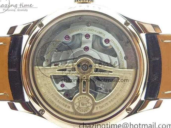 MIROTIME 0218 Compact Portugieser Perpetual Calendar IW503302 RG V9F 1:1 Best Edition White Dial on Brown Leather Strap A 7113